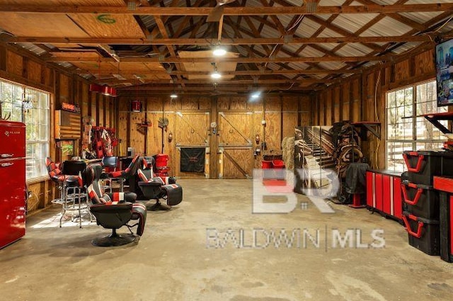 view of garage