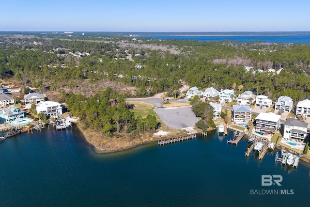 26635 Terry Cove Dr, Orange Beach, AL 36561 - aerial view featuring a water view and a view of trees