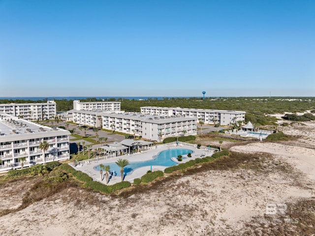 birds eye view of property featuring a view of city