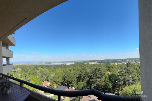balcony with a wooded view