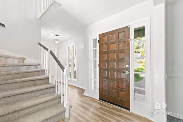 entryway featuring light hardwood / wood-style flooring and plenty of natural light