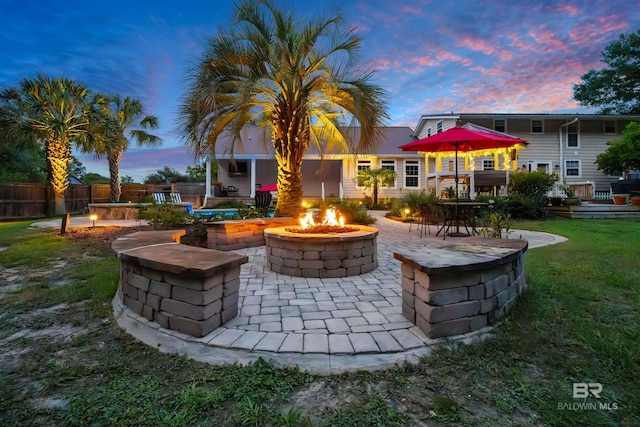20011 Lawrence Rd, Fairhope, AL 36532 - view of patio with a fire pit