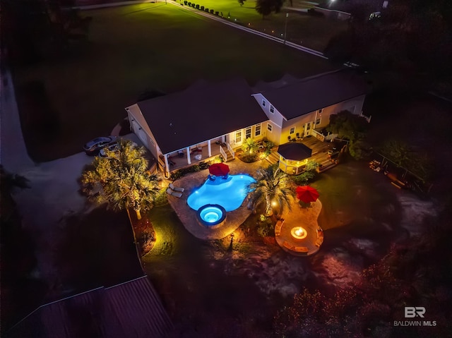 20011 Lawrence Rd, Fairhope, AL 36532 - aerial view at twilight of view of pool area