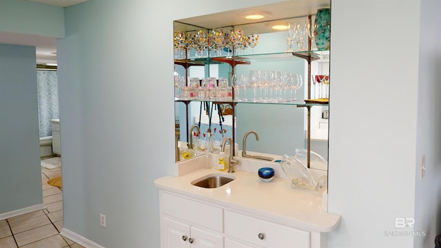 bathroom featuring vanity and tile patterned floors