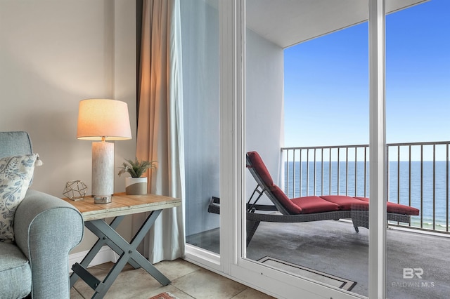 balcony with a water view