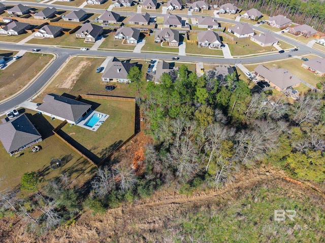 bird's eye view with a residential view