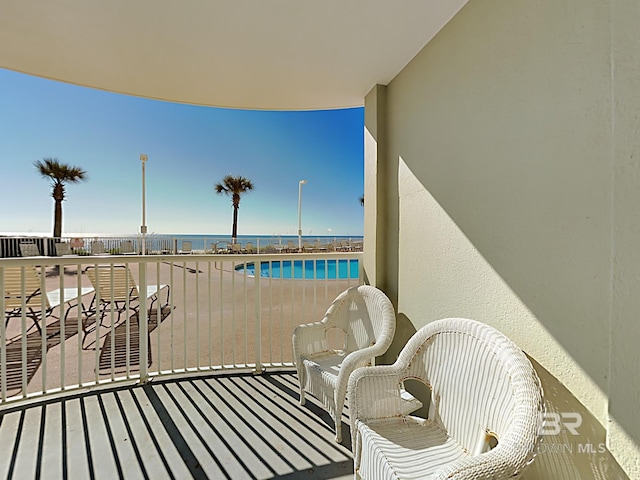 balcony with a water view