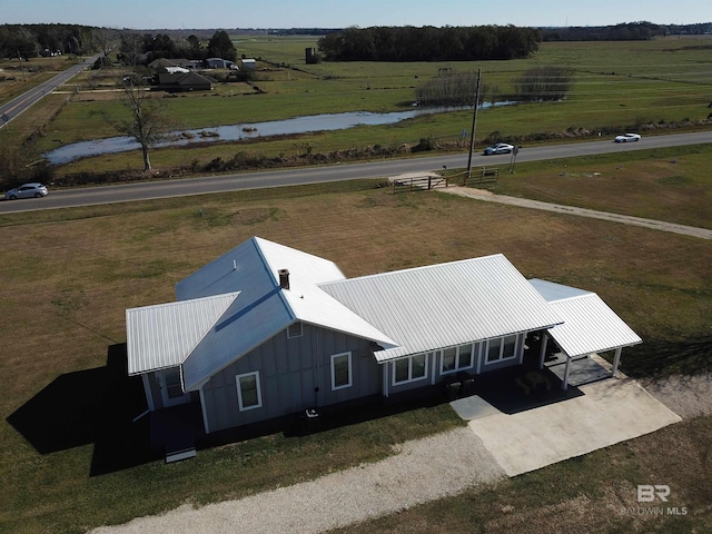 drone / aerial view with a rural view