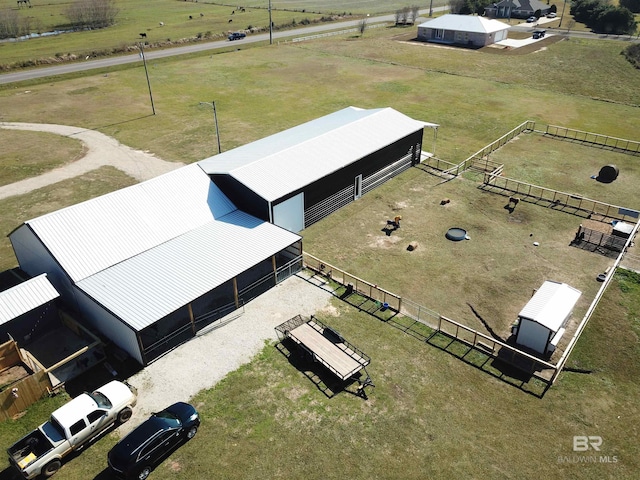 drone / aerial view featuring a rural view