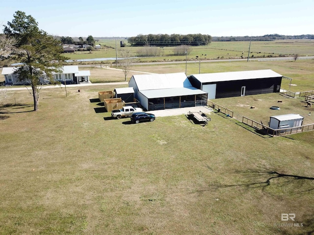 bird's eye view featuring a rural view