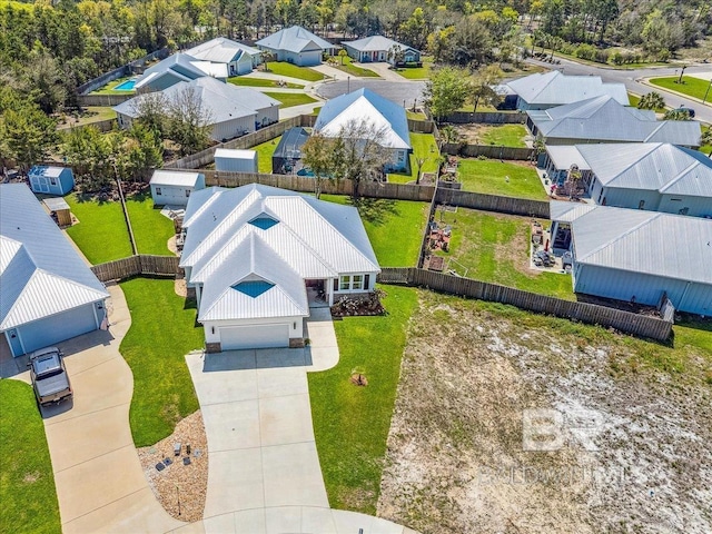aerial view featuring a residential view