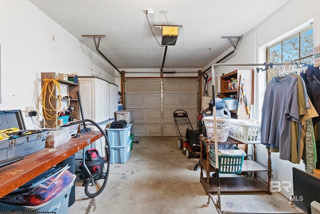 garage featuring a garage door opener