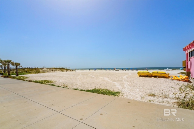 view of water feature featuring a view of the beach