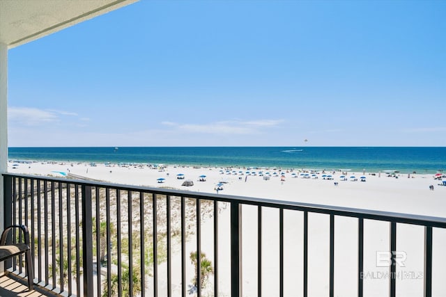 property view of water featuring a view of the beach