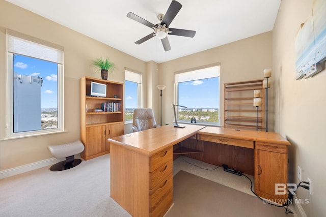 13621 Perdido Key Dr Unit 1804W, Perdido Key, FL 32507 - office area featuring light carpet and ceiling fan
