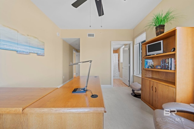 13621 Perdido Key Dr Unit 1804W, Perdido Key, FL 32507 - office featuring ceiling fan and light colored carpet