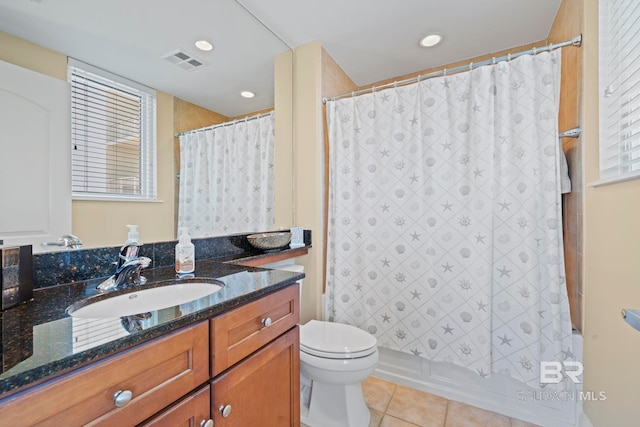 13621 Perdido Key Dr Unit 1804W, Perdido Key, FL 32507 - full bathroom featuring tile patterned floors, vanity, toilet, and shower / bath combination with curtain