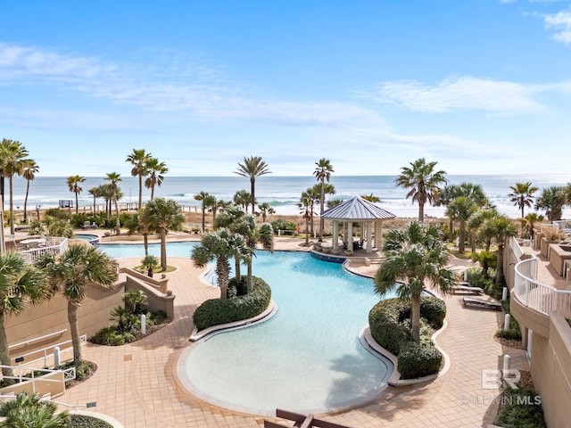 13621 Perdido Key Dr Unit 1804W, Perdido Key, FL 32507 - view of pool featuring a water view and a gazebo