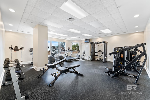 13621 Perdido Key Dr Unit 1804W, Perdido Key, FL 32507 - gym with a drop ceiling