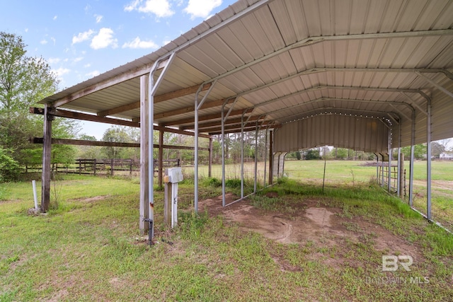 view of parking with a carport