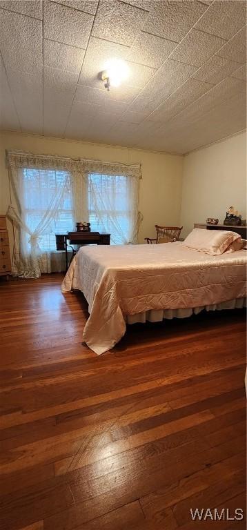 unfurnished bedroom featuring multiple windows and dark hardwood / wood-style flooring