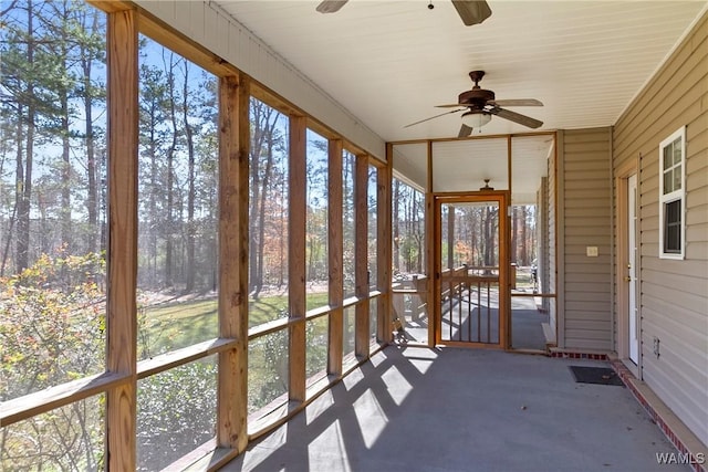 17174 Finnell Rd, Northport, AL 35475 - unfurnished sunroom featuring a ceiling fan