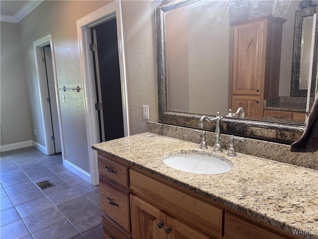 10617 Austin Loop, Vance, AL 35490 - bathroom with crown molding, vanity, and tile patterned floors