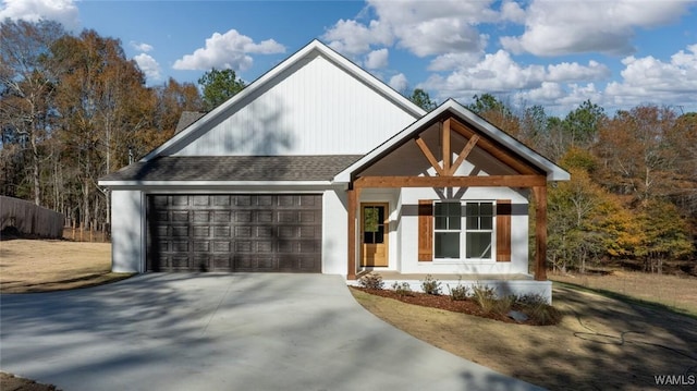 view of front of home with a garage