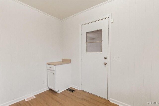 empty room with light wood-type flooring