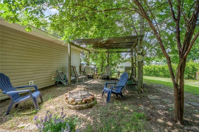 12569 Covered Bridge Rd, Brookwood, AL 35444 - view of yard featuring a fire pit