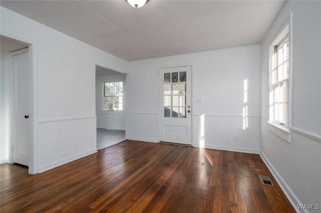 entryway featuring dark hardwood / wood-style flooring