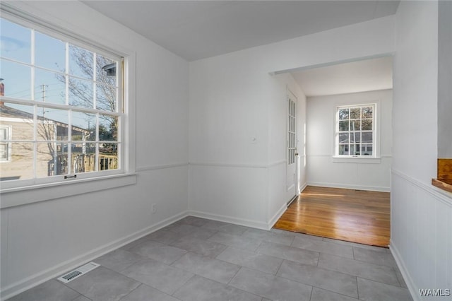 empty room featuring light wood-type flooring