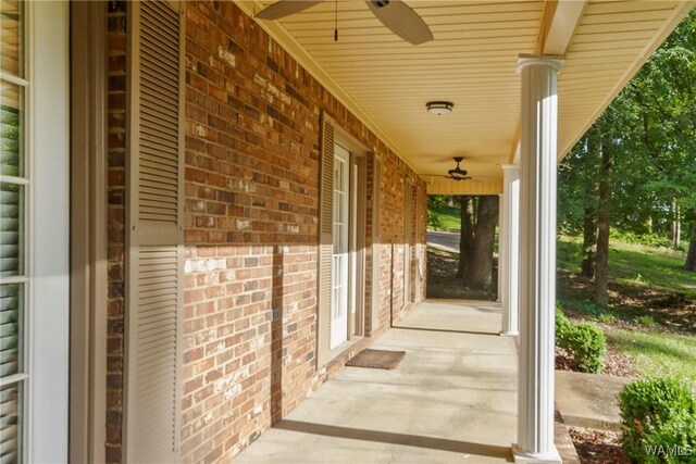 4713 Northwood Lake Dr E, Northport, AL 35473 - view of patio with ceiling fan and a porch