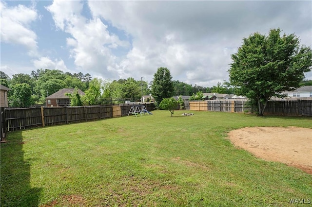 10821 Dogwood Cir, Vance, AL 35490 - living area with a ceiling fan, carpet flooring, baseboards, and lofted ceiling