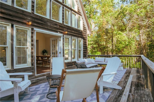 deck with an outdoor living space