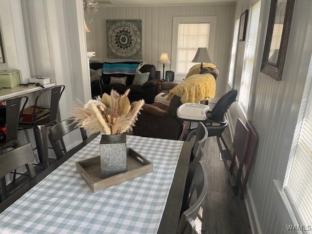 interior space with wood finished floors