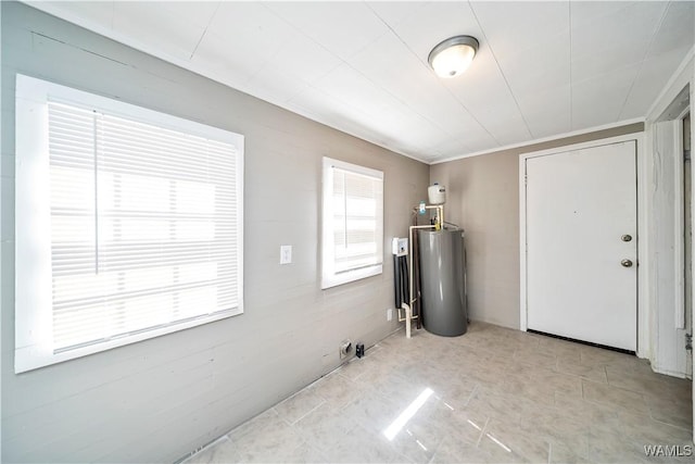 interior space with electric water heater