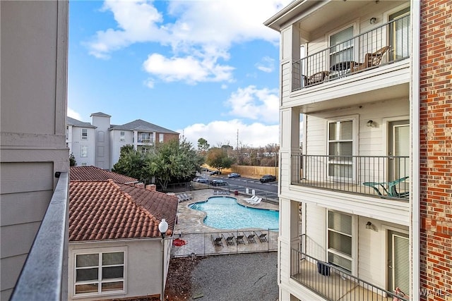 view of pool featuring a patio