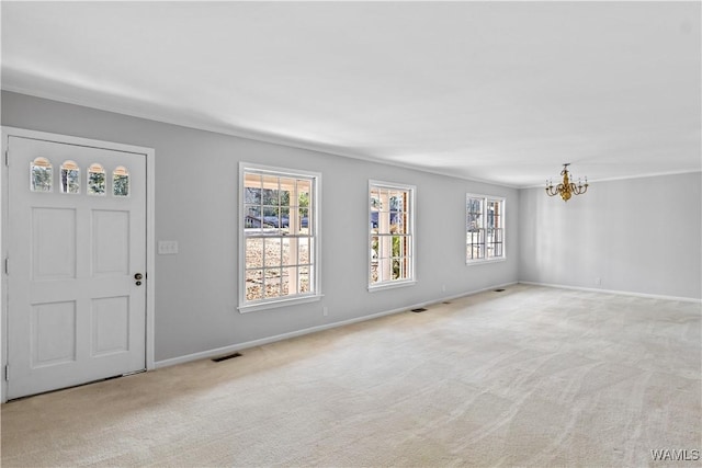 interior space featuring an inviting chandelier