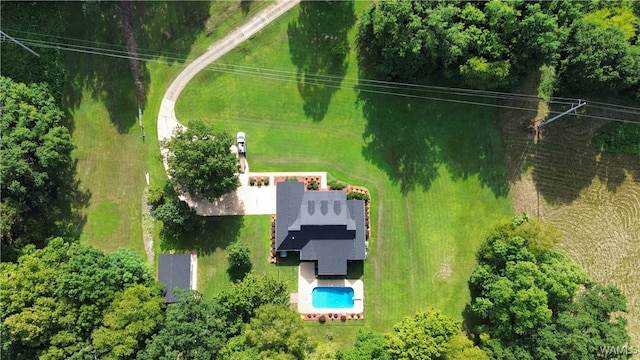 aerial view featuring a rural view