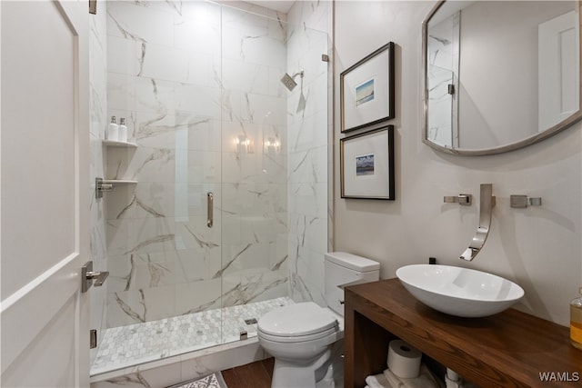 12437 Rising Tide, Northport, AL 35475 - bathroom with vanity, toilet, and a shower with shower door