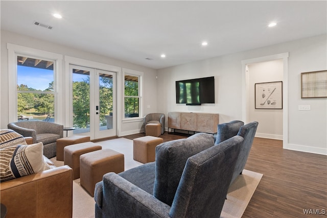 12437 Rising Tide, Northport, AL 35475 - living room with dark wood-type flooring and french doors