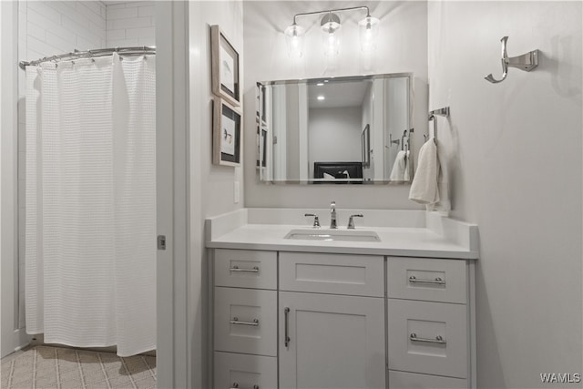 12437 Rising Tide, Northport, AL 35475 - bathroom featuring tile patterned floors, a shower with curtain, and vanity