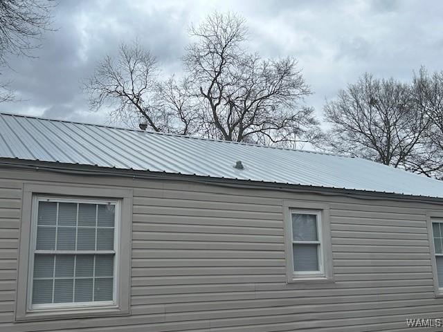 exterior details with metal roof