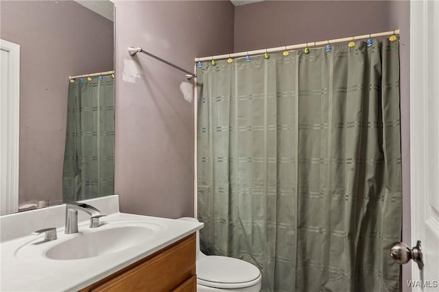 bathroom with toilet and vanity