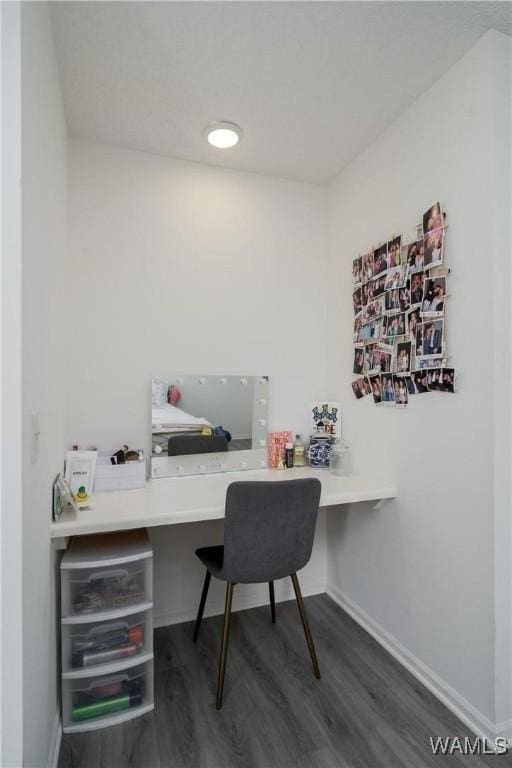 1009 12th St Unit 22, Tuscaloosa, AL 35401 - office area featuring dark wood-type flooring and baseboards