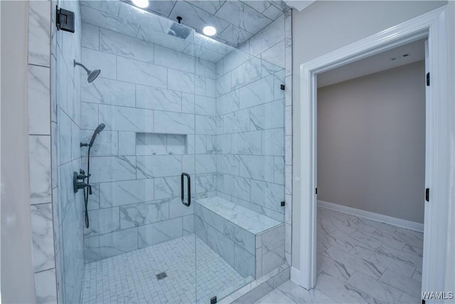 bathroom with an enclosed shower