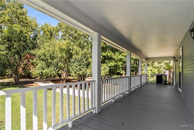 wooden deck with a porch