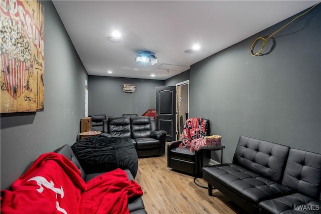 12280 Viewpoint Rd, Northport, AL 35475 - home theater room featuring wood finished floors and recessed lighting