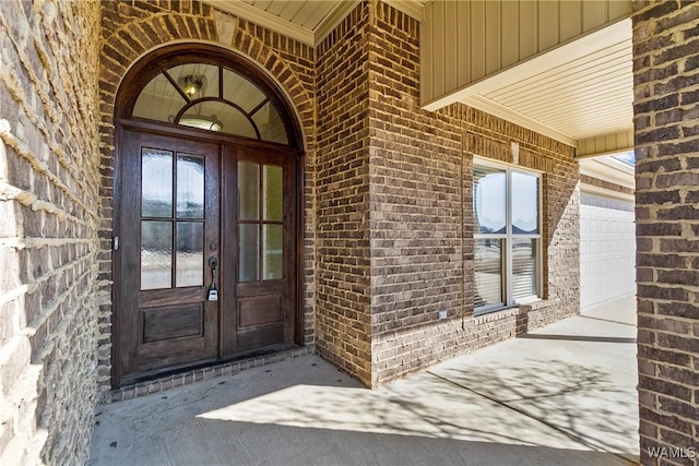 entrance to property featuring french doors